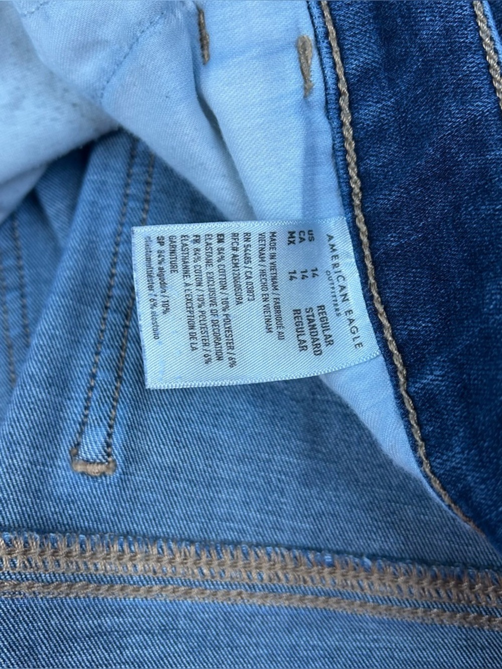 American Eagle Women’s Size 14 Super Hi Rise Jegging Jeans Dream Dark Wash #0573 - Picture 2 of 13
